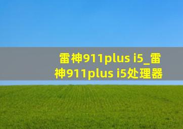 雷神911plus i5_雷神911plus i5处理器